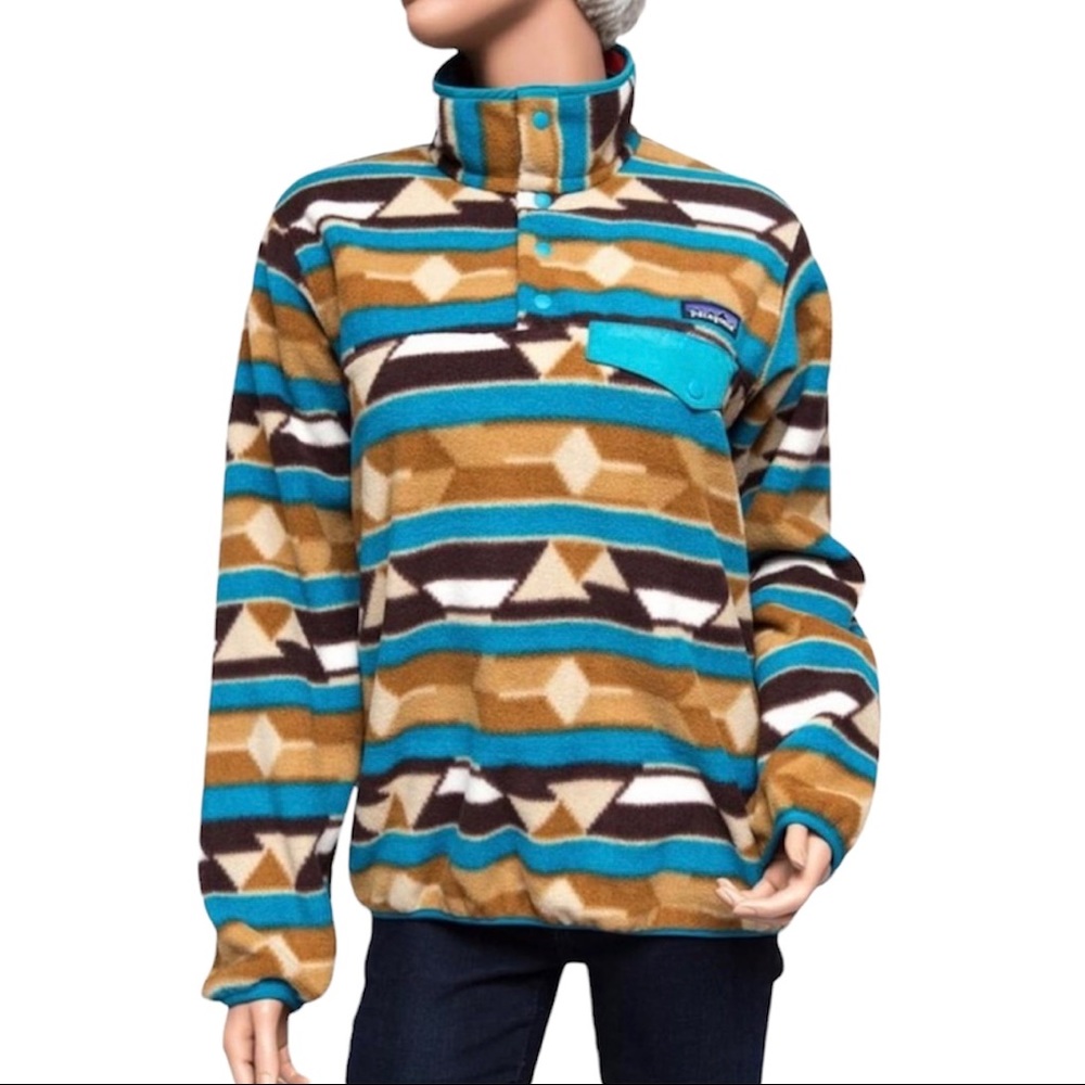 🎉HOST PICK!🎉 Patagonia Synchilla Snap T Aztec Print Fleece Pullover Sweater